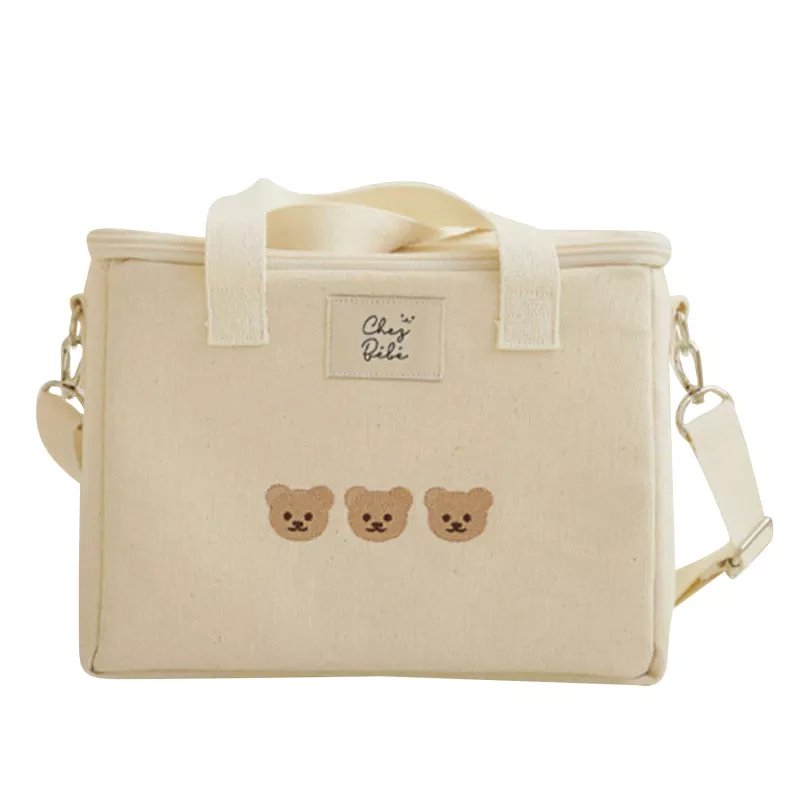 Embroidered Bear Insulation Mommy Bag