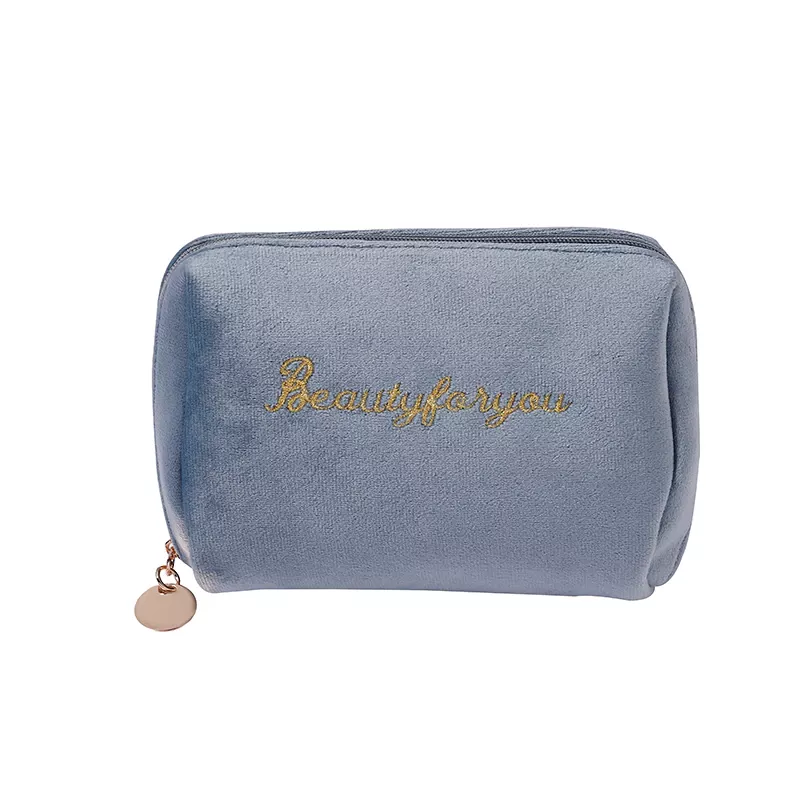 Women Zipper Velvet Make Up Bag