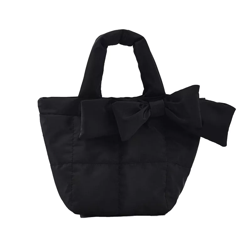 Fashion Bow Space Pad Cotton Handbag