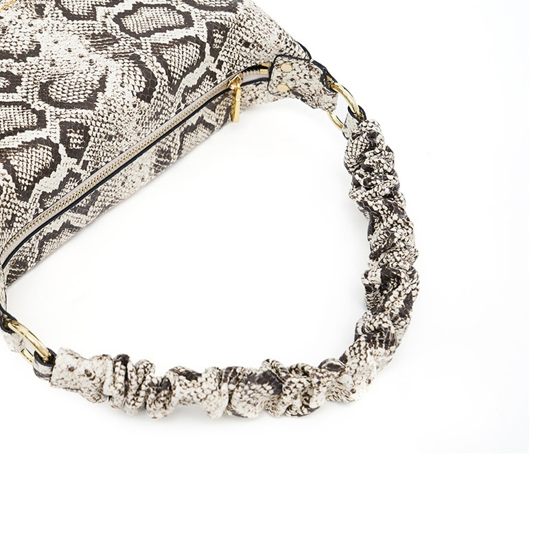 Snakeskin Pattern Sheepskin Tote Bag