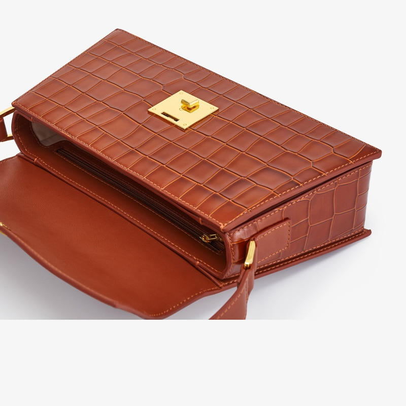 Luxury Crocodile Pattern Crossbody Retro Bag