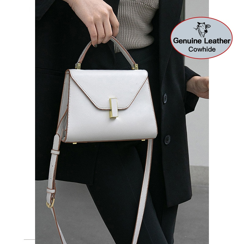 Genuine Leather Top Handle Handbag